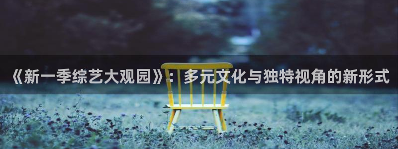 摩根娱乐：《新一季综艺大观园》：多元文化与独特视角的新形式